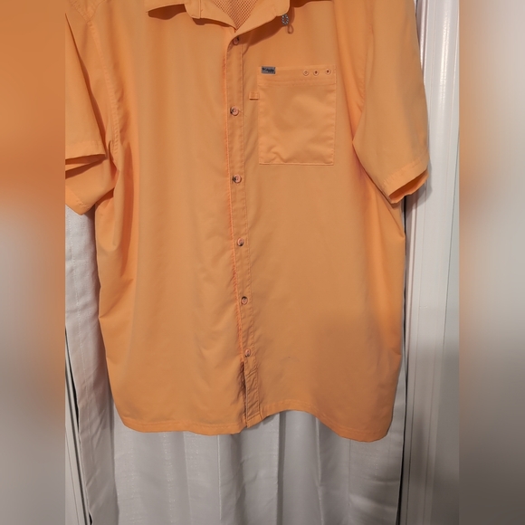 Columbia PFG Omni-Shade Button Down Peach Fishing Shirt Men's Size XL - Picture 2 of 10